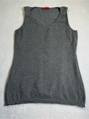 Stefanel Heather Gray Knit Scoop Neck Tank Made in Italy Size L